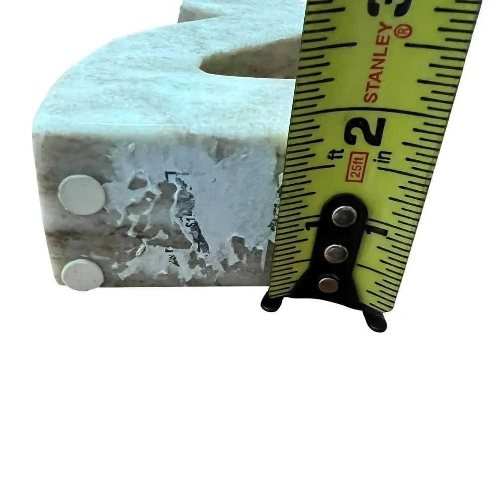 Marble Brass Abstract Zigzag Candlestick Holder Tan Handmade India Modern Decor